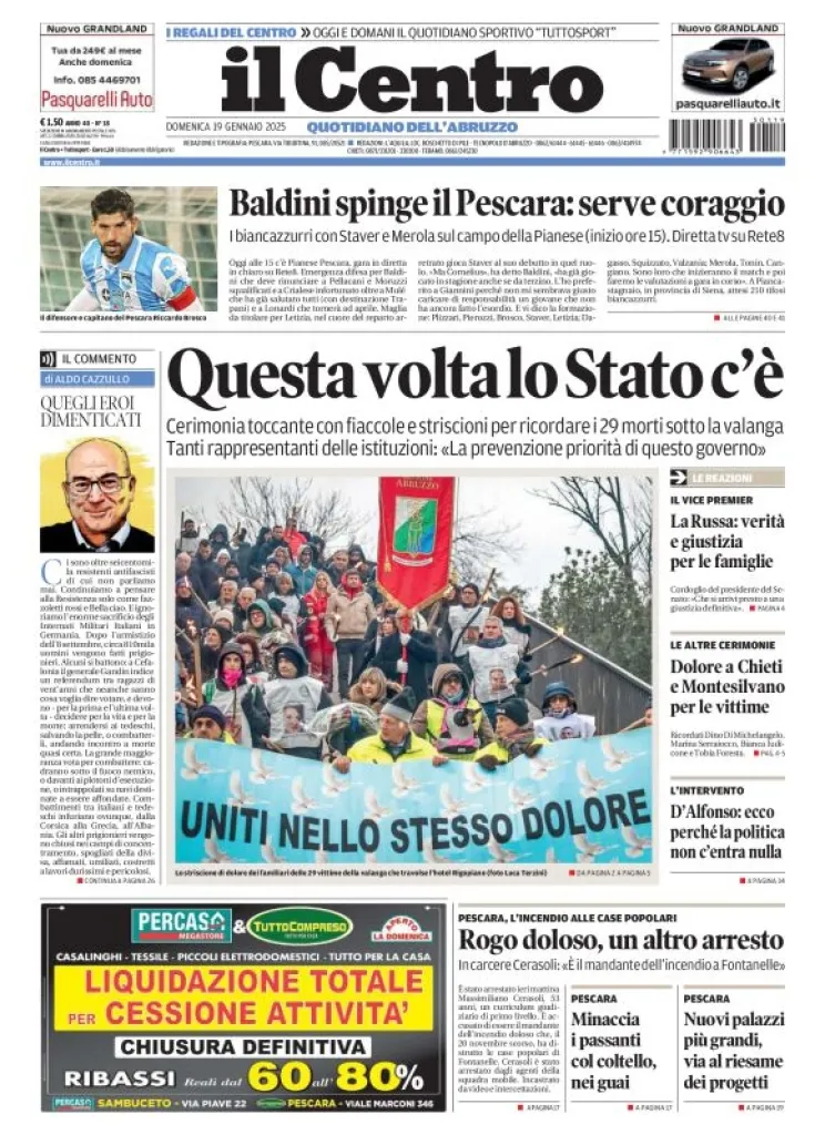 Prima-pagina-il centro-oggi-edizione-del-2025-01-19